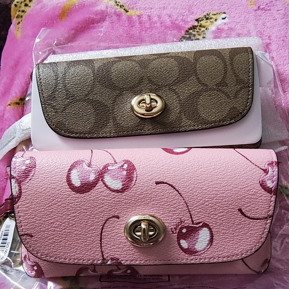 Coach Pink Cherry Pattern Clutch - Picture 5 of 6